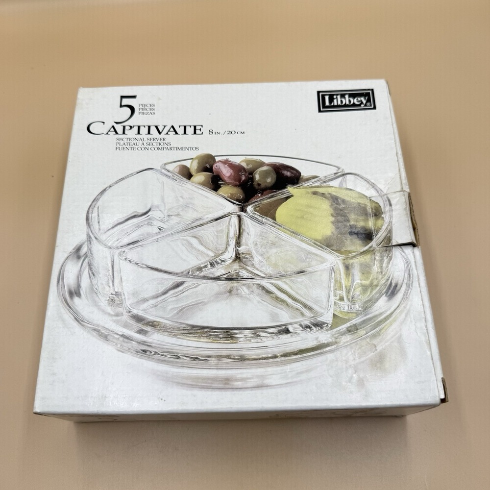 Libbey 5 Piece Serving Set Glass Bowls Serving Platter Just Tasting Glassware